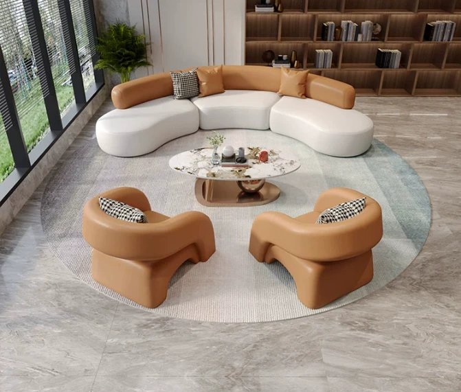 Sales negotiation table and chair combination of light luxury rest area reception beauty salon clothing shop commercial high-end sofa and chair 1