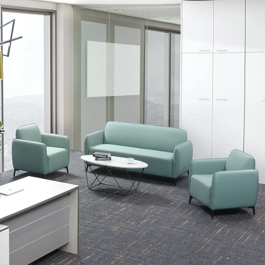 Business Reception Office Sofa Modern Simplicity Leather Sofa 1