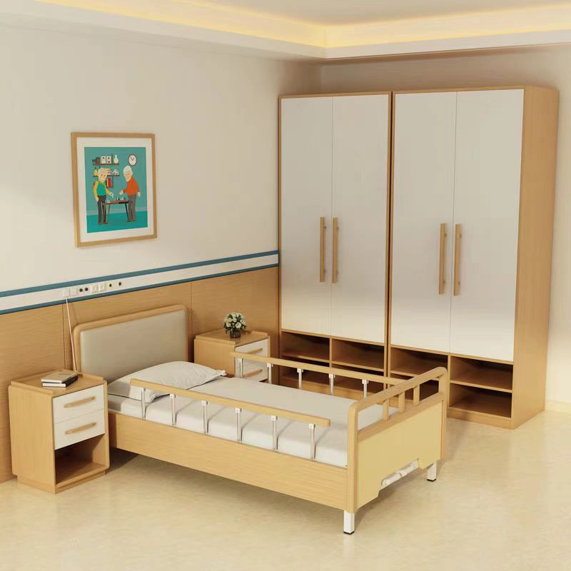 Solid wood multi-functional medical care bed for the elderly 1