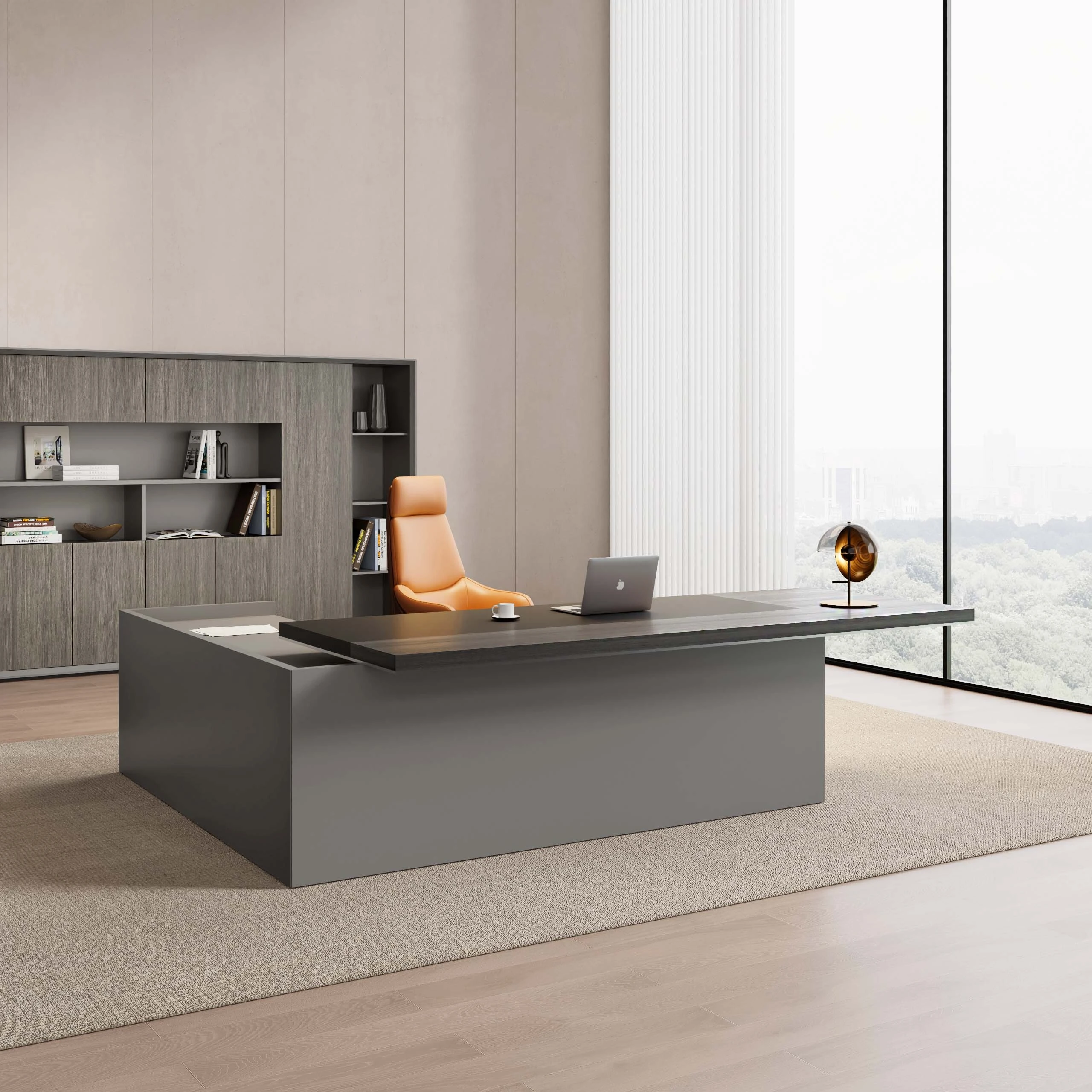 Escritorio ejecutivo de la serie Wall de Zhihon Furniture: escritorio moderno para gerentes, fabricado por un fabricante chino de muebles de oficina. 1