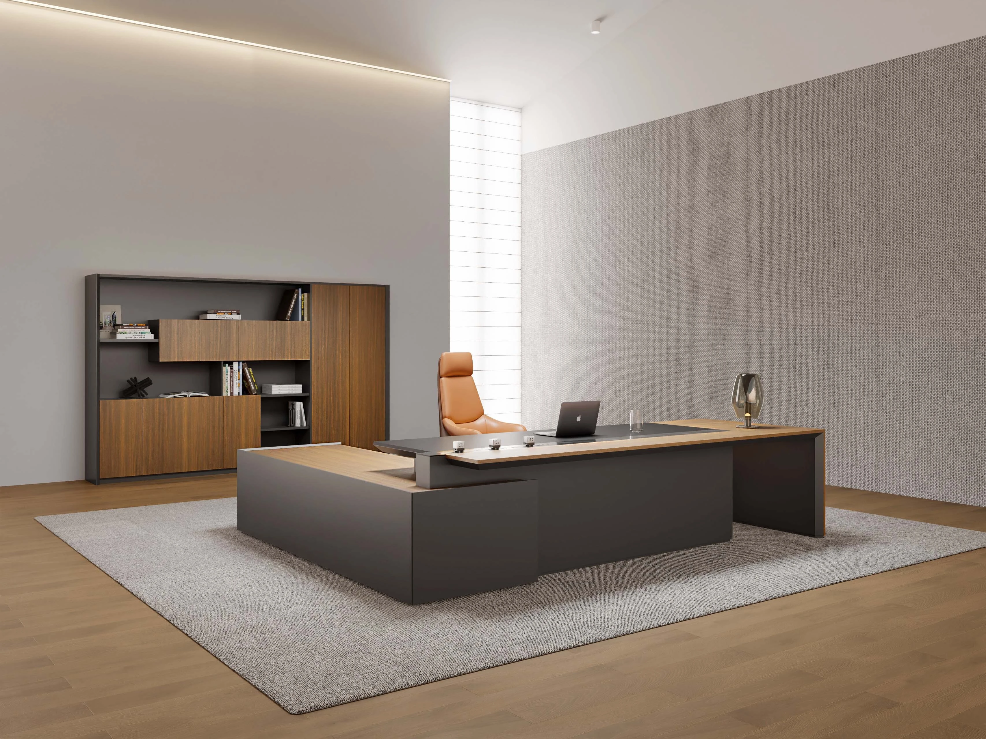 Zhihon Furniture Orland Series Executive Desk – Modern Manager's Desk by Chinese Office Furniture Manufacturer 1