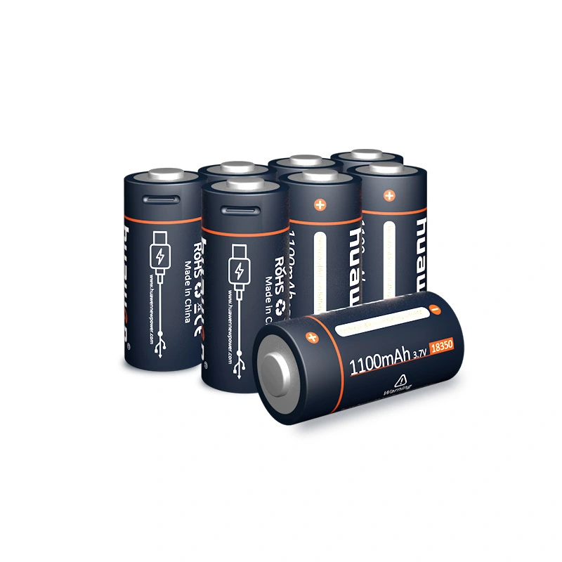 Custom 18350 3.7V 1100mAh USB-C  Lithium Battery with BMS Solution 1