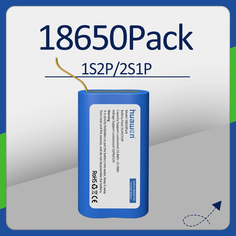 Huawen Custom 1S2P/2S1P 18650 Li-ion Battery Pack Solution Supplier 1