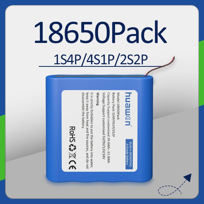 Fabricant personnalisable de batteries au lithium 1S4P/2S2P/4S1P 18650 1