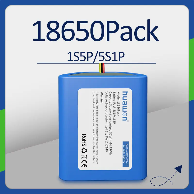 Solución casera para paquete de baterías de iones de litio 1S5P 5S1P 18650 1