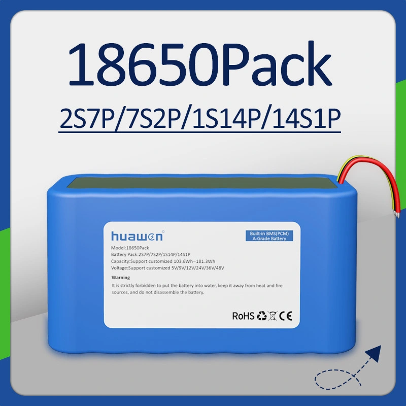 Custom 1S14P/2S7P/7S2P/14S1P 18650 Li Battery Pack Solution With PCM 1