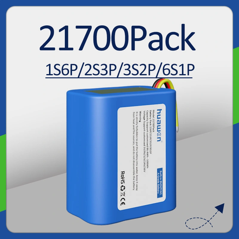 Custom 1S6P/2S3P/3S2P/6S1P INR21700 Lithium ion Battery Pack Solution 1