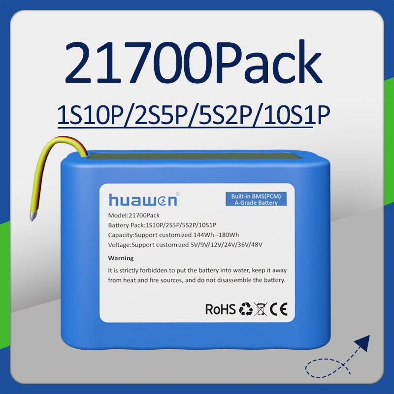 Custom 1S10P/2S5P/10S1P INR21700 Lithium ion Battery Pack Solution 1