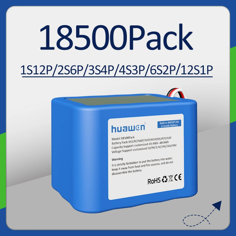 Fábrica de soluciones de paquete de baterías de iones de litio 1S12P/2S6P/3S4P/4S3P/6S2P 3.7V NMC18500 1