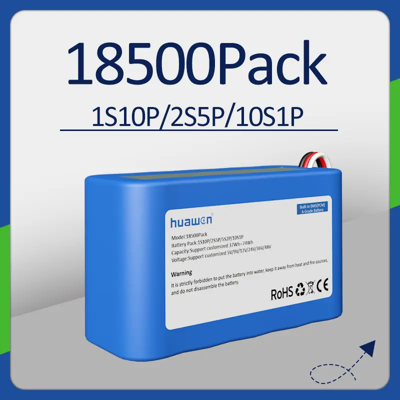 مُصنِّع بطاريات الليثيوم 1S10P و2S5P و10S1P 18500 المخصصة 1