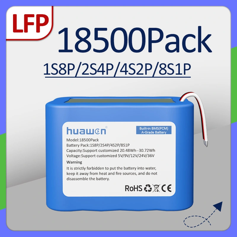 Custom 1S8P/2S4P/4S2P/8S1P 3.2V 18500 LFP LiFePO4 Battery Pack Solution 1