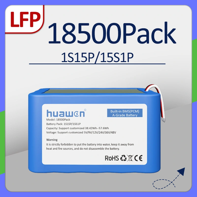 Custom 1S15P/15S1P IFR18500 LFP LiFePO4 Battery Pack Solution 1