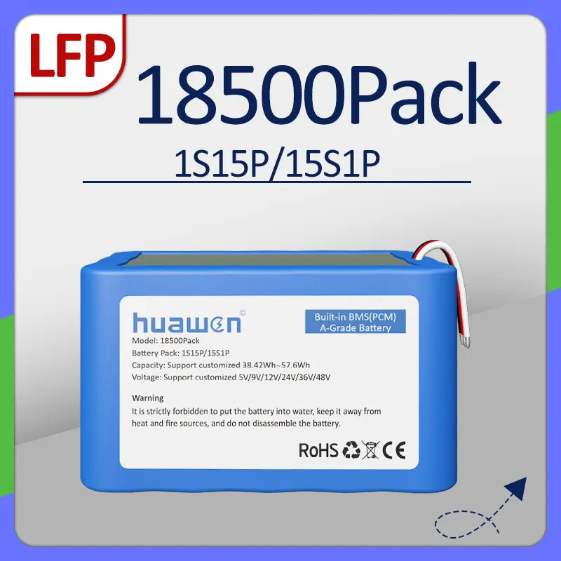 Специальное решение для аккумуляторной батареи 1S15P/15S1P IFR18500 LFP LiFePO4 1