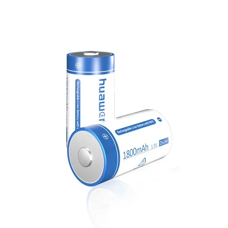Перезаряжаемая литиевая батарея Huawen 1,5 В, 1800 мАч, размер D, замена R20/LR20/FR20/KR20/HR20 1
