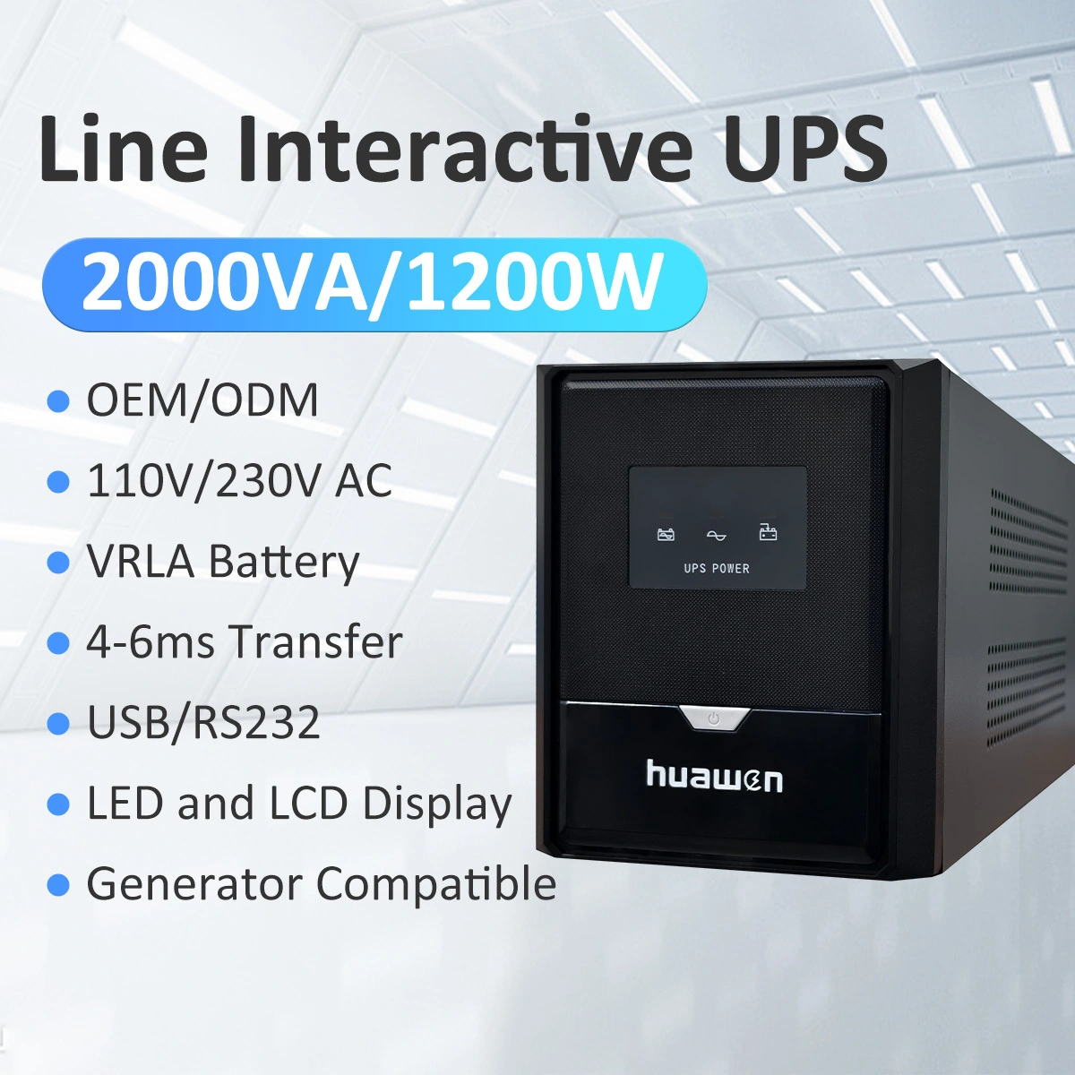 HK-2000 2000VA/1200W Line Interactive Uninterruptible Power Supply System Manufacturer 1