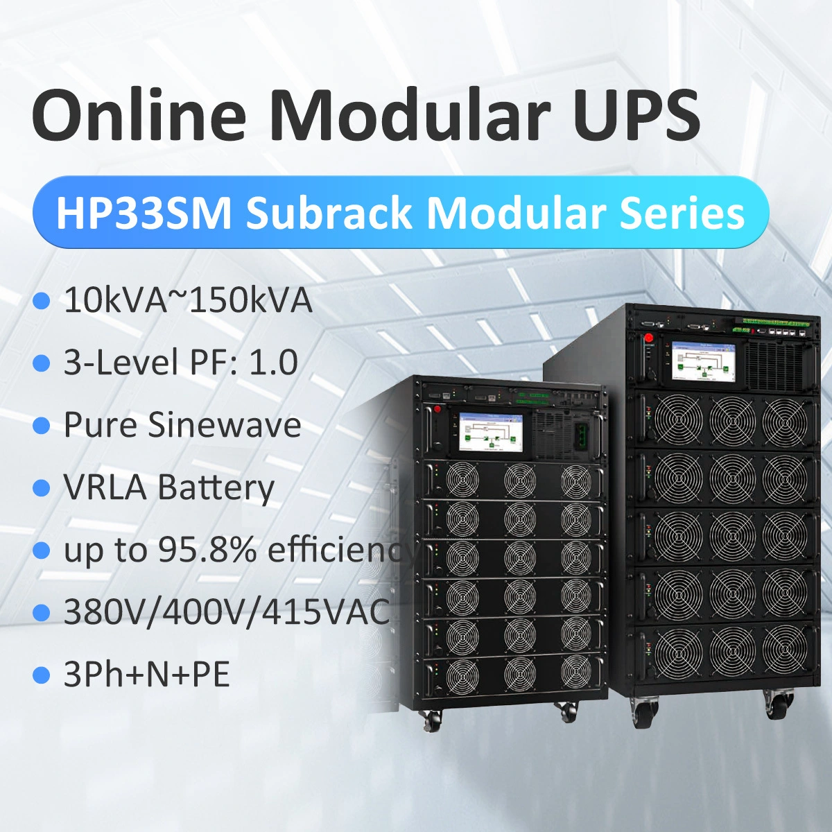 Huawen 10kVA-150kVA Subrack Modular UPS Uninterrupted Power Supply for Data Center/Industrial/Airport 1