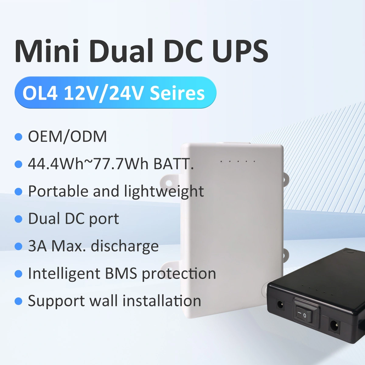 OL4 Wall mounted UPS 5V/12V/24V DC Mini UPS For Motor/LED/Lamp/Router/CCTV 1