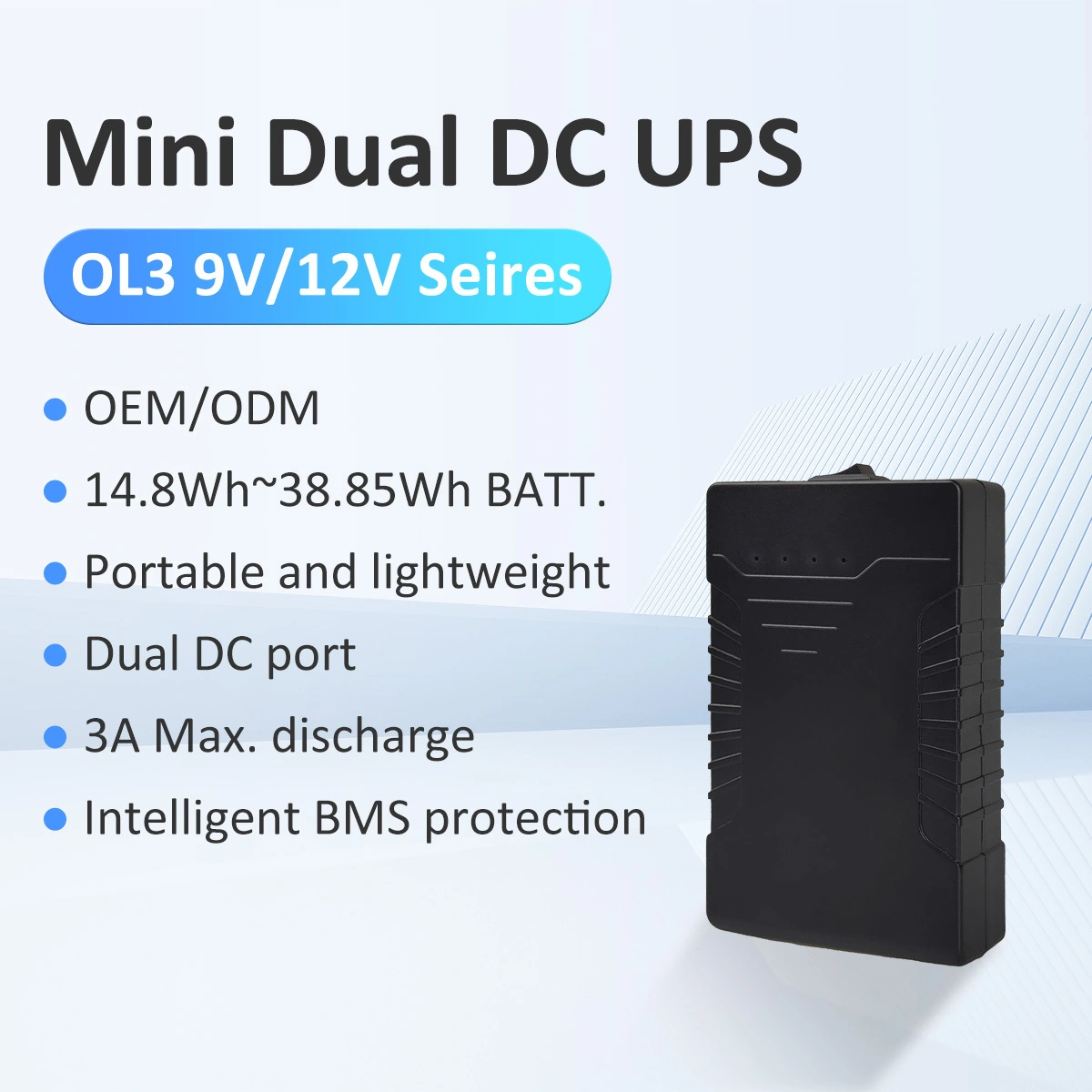 OL3 9V Double DC Mini UPS Compact Standby Mini UPS Constant Voltage Solution 1