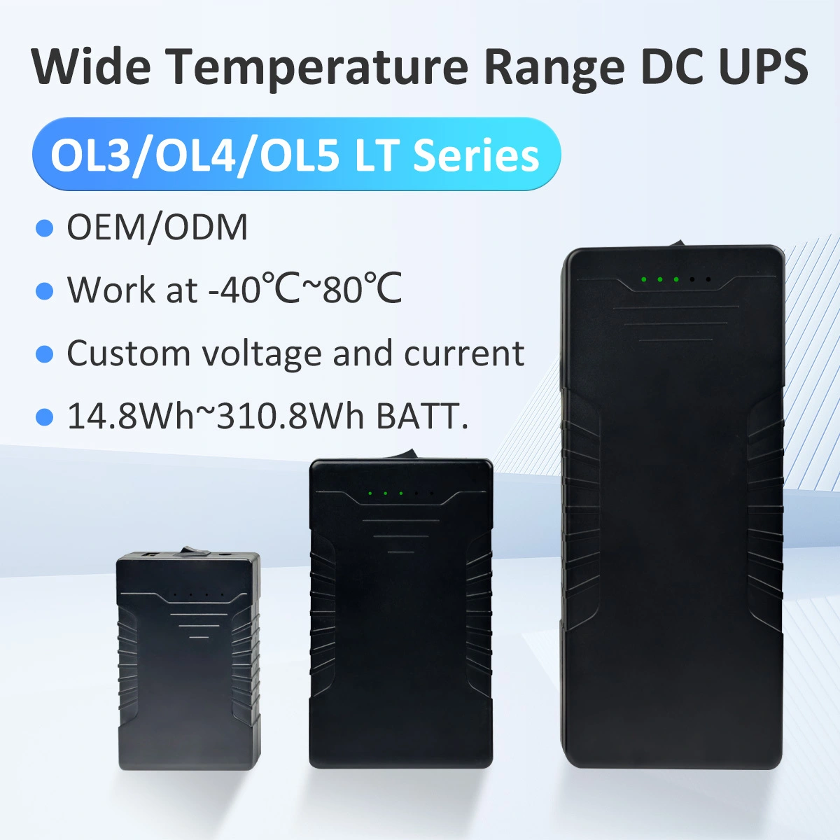 -40℃~80℃ Wide Temperature Rank Battery Cell USB DC Mini UPS Portable Power Bank 1
