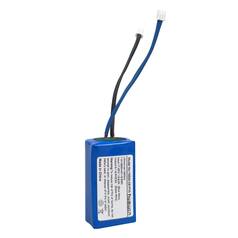 18650-2S1P35 7.4V 2600mAh/3500mAh Solar Lithium-ion Battery Pack With 17V-25V Solar Charging 1