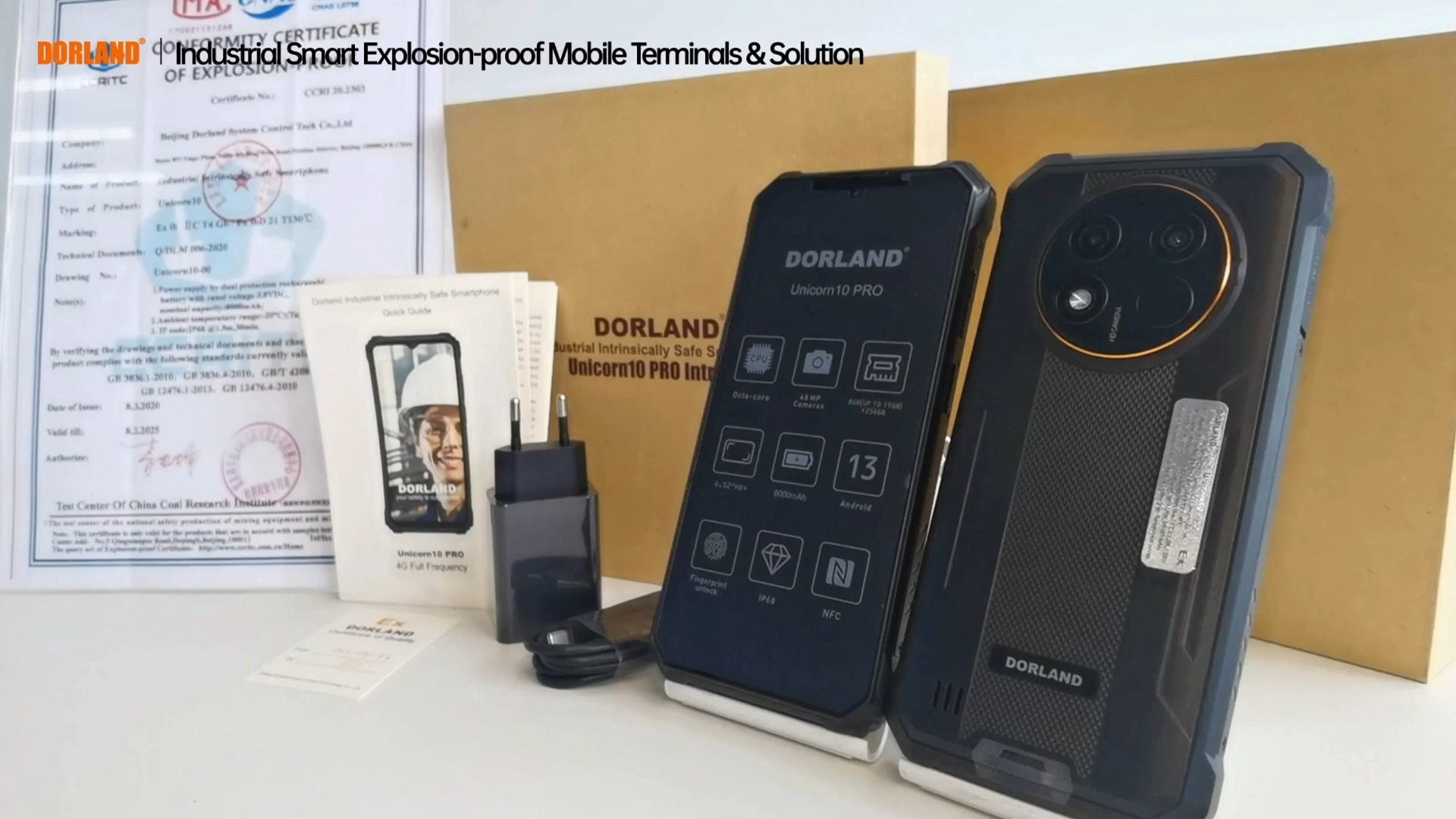 Smartphone industrial intrínsecamente seguro y a prueba de explosiones DORLAND Unicorn10 PRO 1