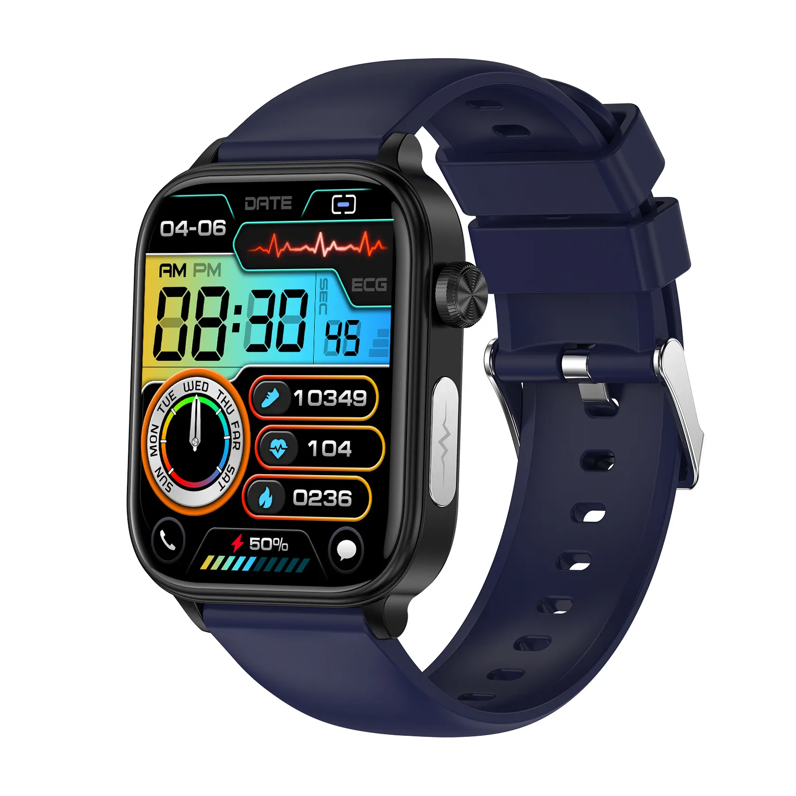 Smart Watch Blood Pressure Suppliers Shell: Plastic+stainless Steel Bottom Shell: PC+ABS+medical 316 Steel Sheet Watch Strap: Environmentally Friendly Silicone/leather Watch Strap 2