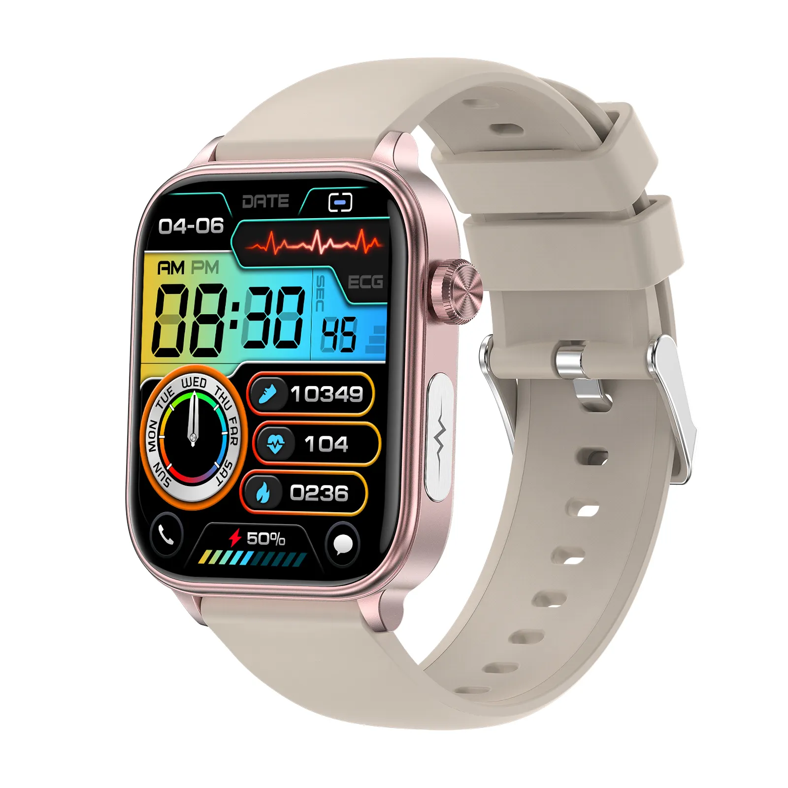 Smart Watch Blood Pressure Suppliers Shell: Plastic+stainless Steel Bottom Shell: PC+ABS+medical 316 Steel Sheet Watch Strap: Environmentally Friendly Silicone/leather Watch Strap 8