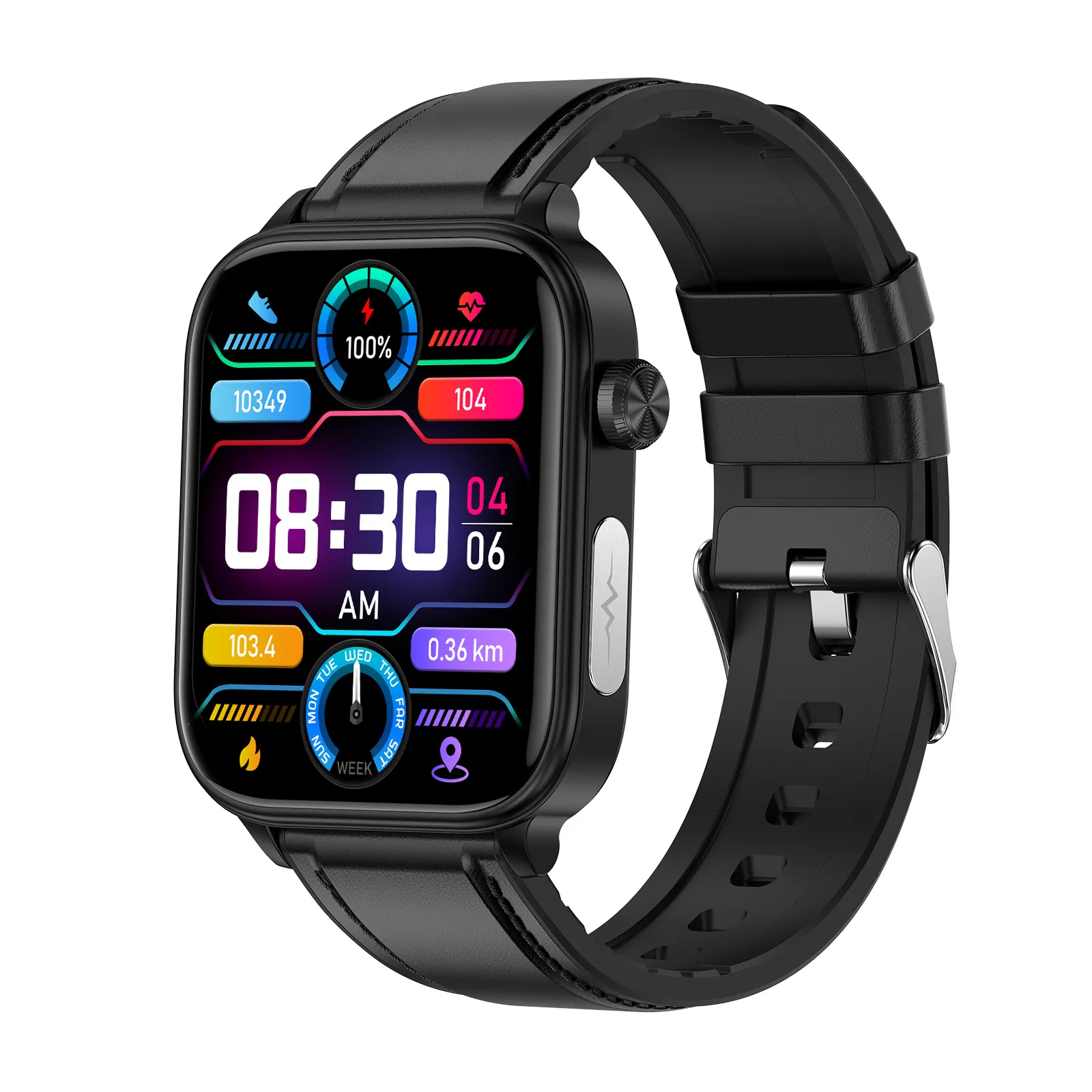 Smart Watch Blood Pressure Suppliers Shell: Plastic+stainless Steel Bottom Shell: PC+ABS+medical 316 Steel Sheet Watch Strap: Environmentally Friendly Silicone/leather Watch Strap 13