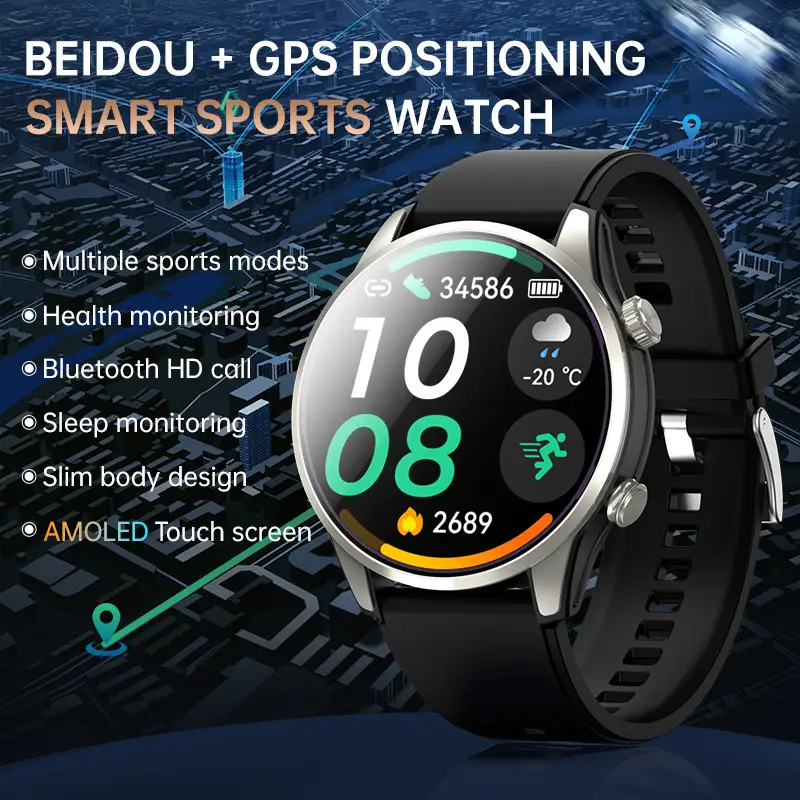 Goodway Bluetooth Smartwatch G1000 Fitness Tracker con frecuencia cardíaca & Monitoreo del sueño 1