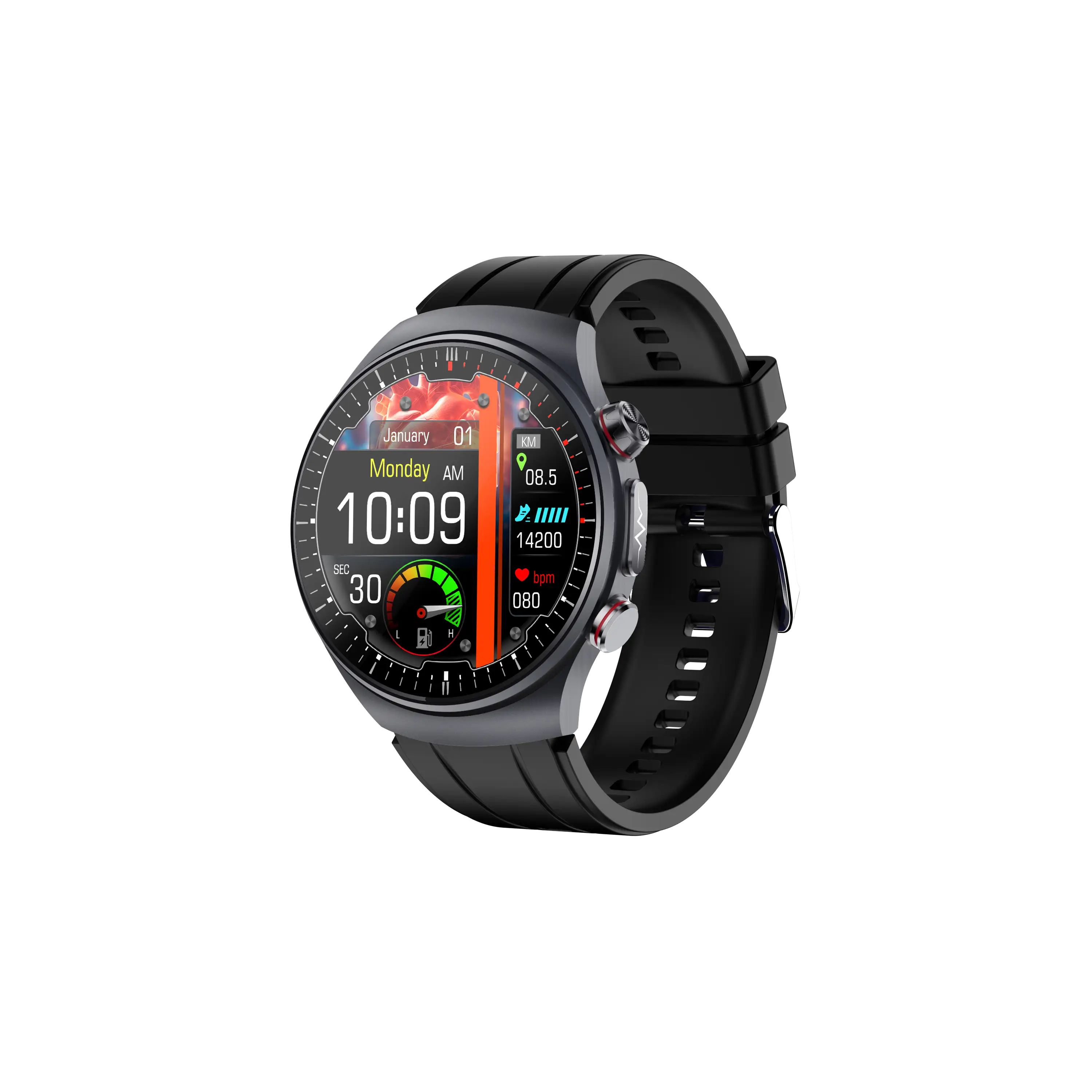 ساعة Goodway Bluetooth Smartwatch مع ECG & شاشة AMOLED ، مراقبة الصحة ، ET488 1