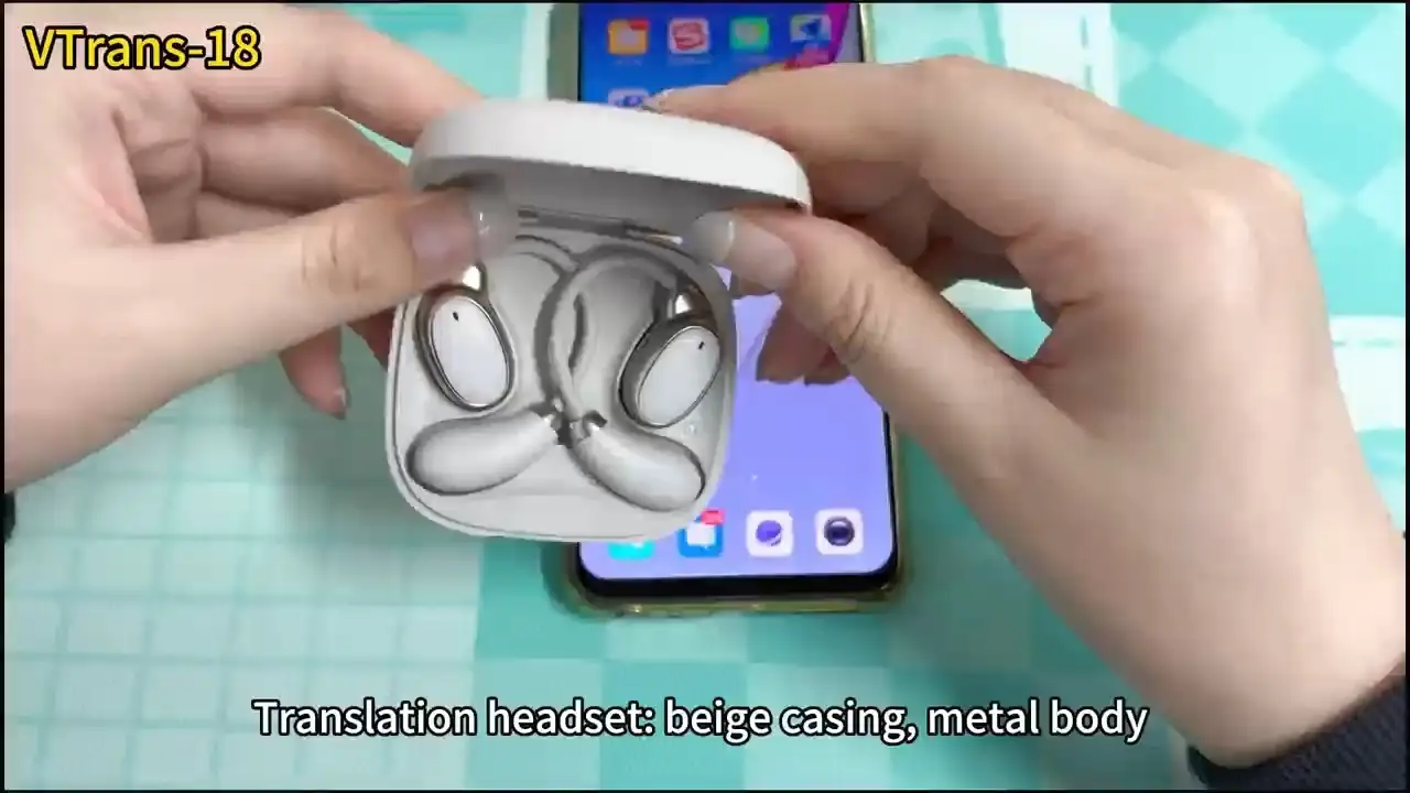 سماعات Goodway Wireless AI Translator V18 - ترجمة فورية، عمر بطارية طويل، جودة صوت عالية الدقة 1