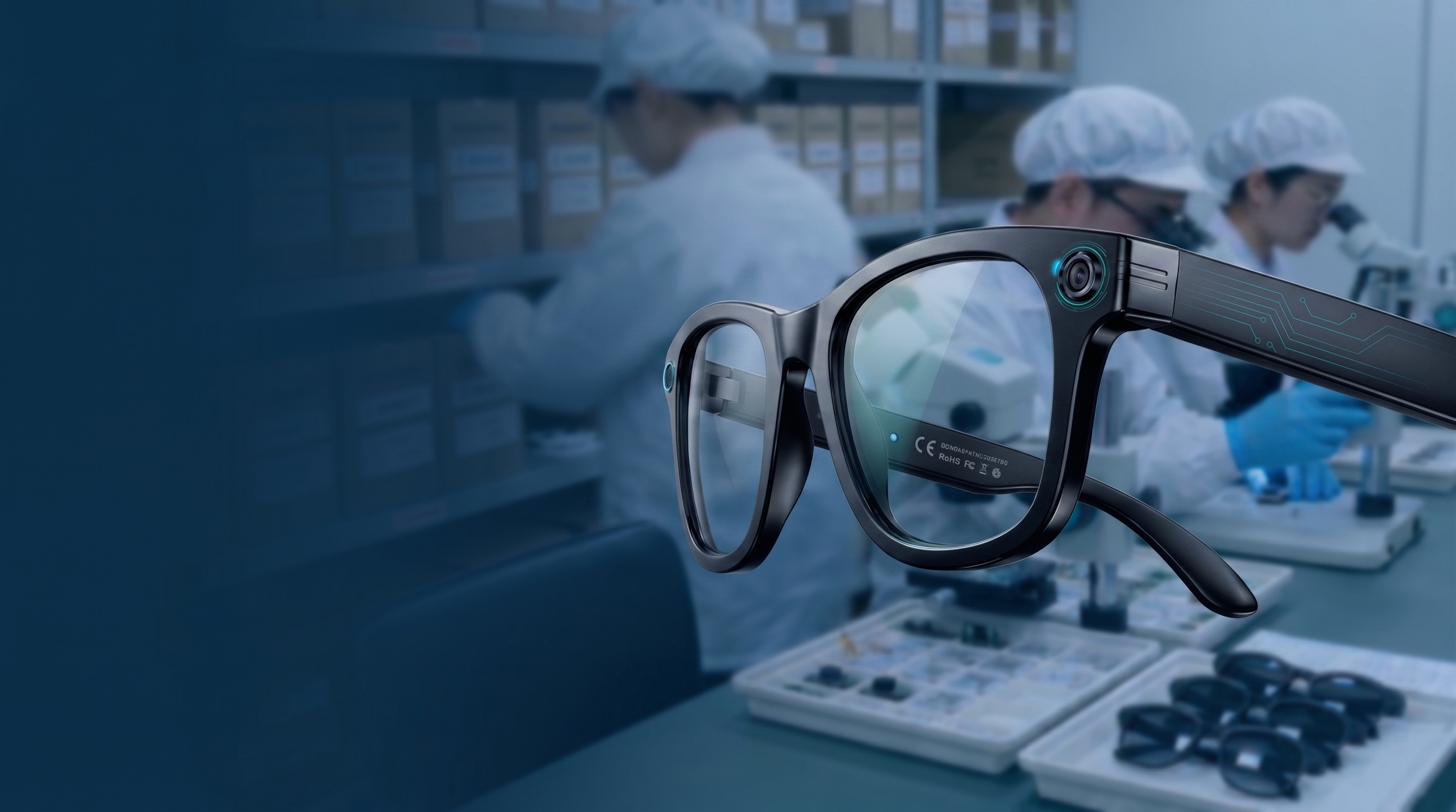 Прототип умных очков с искусственным интеллектом и собственная сборочная линия печатных плат у OEM-производителя.