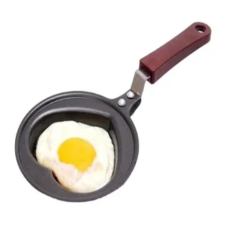 China Factory Carbon Steel Love Pattom Shape Mini Egg Frying Pan Omelette Pan 1