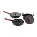 3pcs Carbon Steel 14cm 16cm 18cm Non Stick Frying Cookware Pan Sets1 1