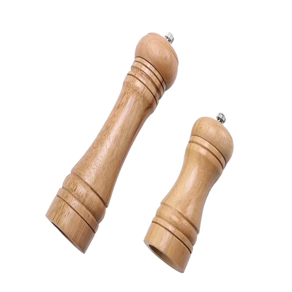 6 Zoll hochwertiges, manuelles Original-Holzsalz- und Pfeffermühlen-Set im Großhandel 1
