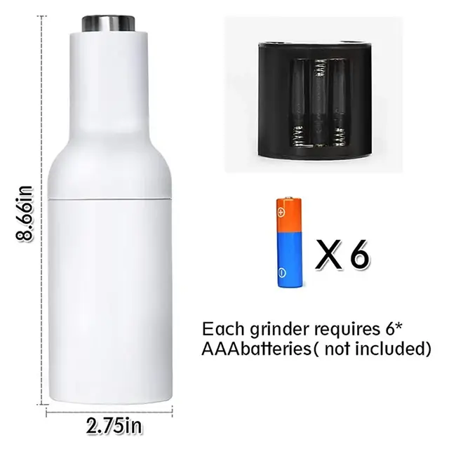 Automatic Salt Pepper Grinder 4.5*7*22.5cm by Qianzan 5