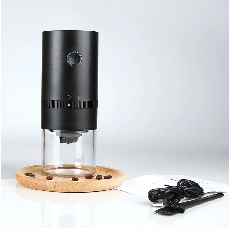 Tragbare Outdoor-Kaffeemaschine, USB-Aufladung, Kaffeebohnenmahlen, automatische Stopp-Kaffeemühle 1
