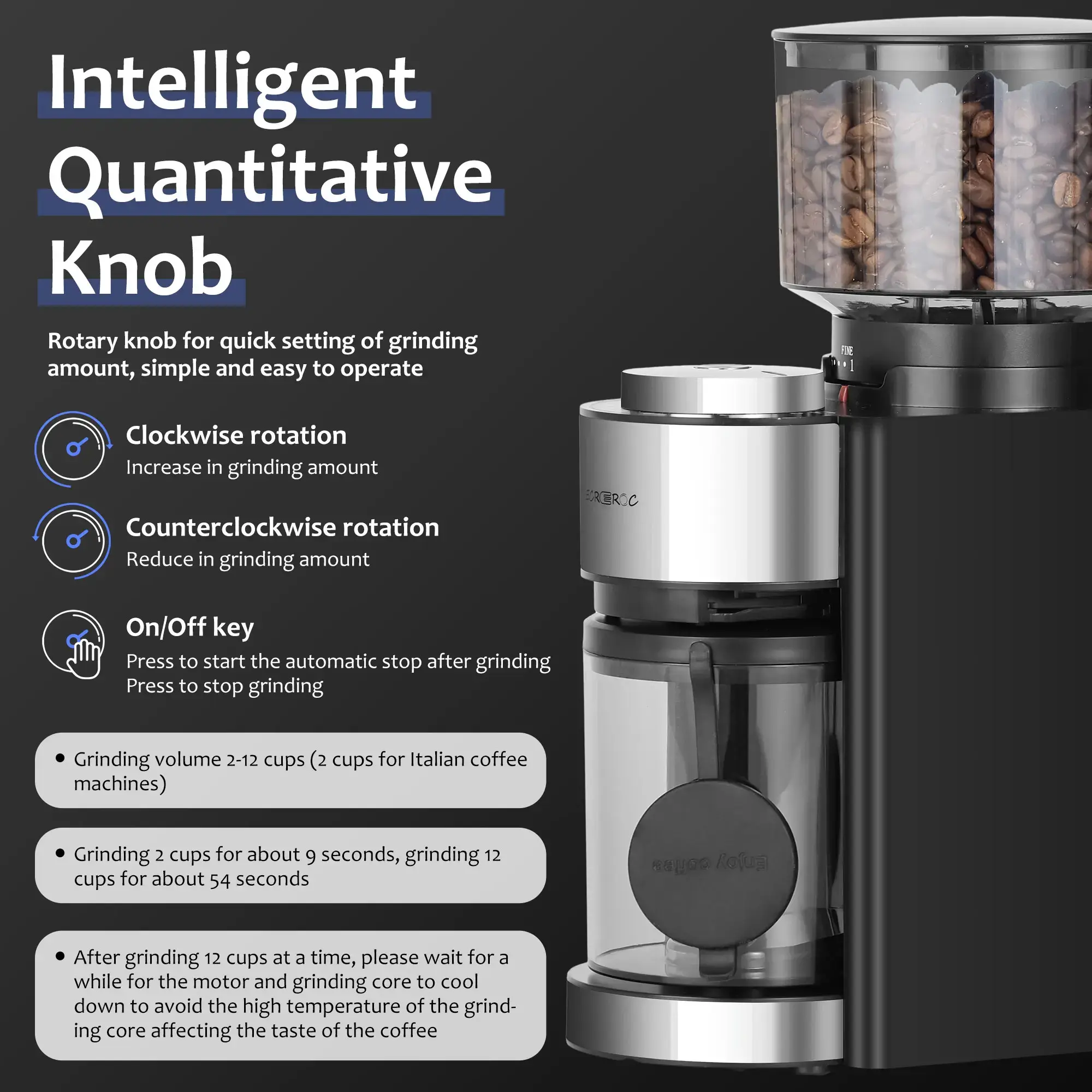 Qianzan Coffee Grinder Manufacturer Electronic Touch Controlcompany 5