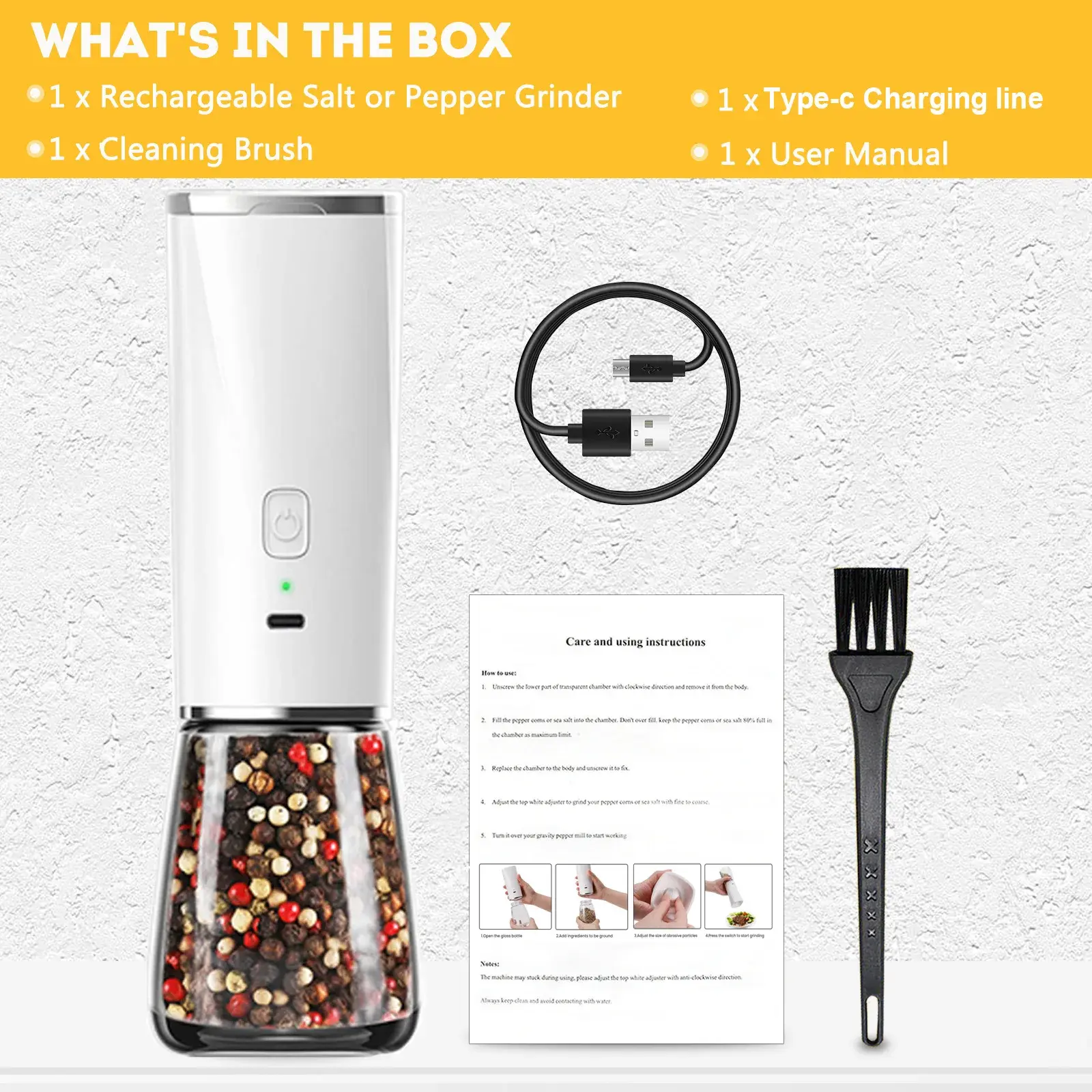 Qianzan Electric Grinders for Sale Salt & Pepper Mills Electric Grinders for Salefor Sale 3