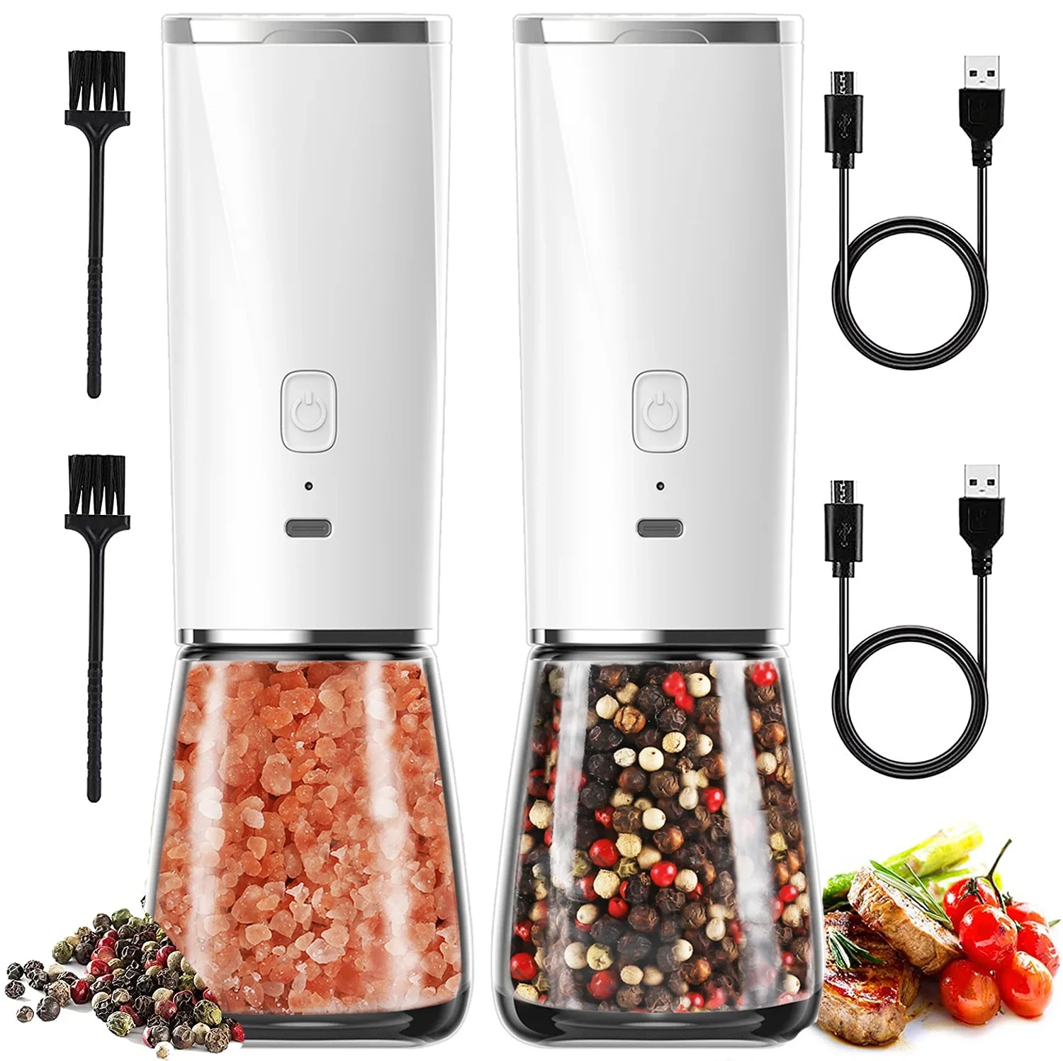 Hot Selling 170ml Huge Capacity Usb Recharge Gravity Salt Grinder And Pepper Grinder With Adjustable Coarseness 1