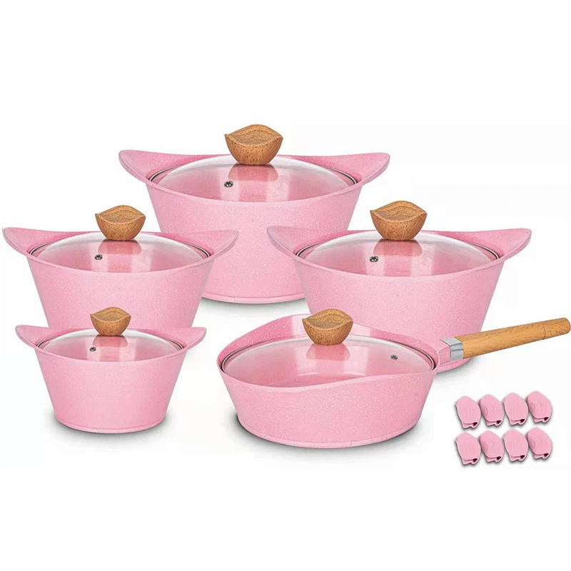 I-Die cast aluminium Cookware isethwe nge-anti-scald baklite noma isibambo sokhuni 1