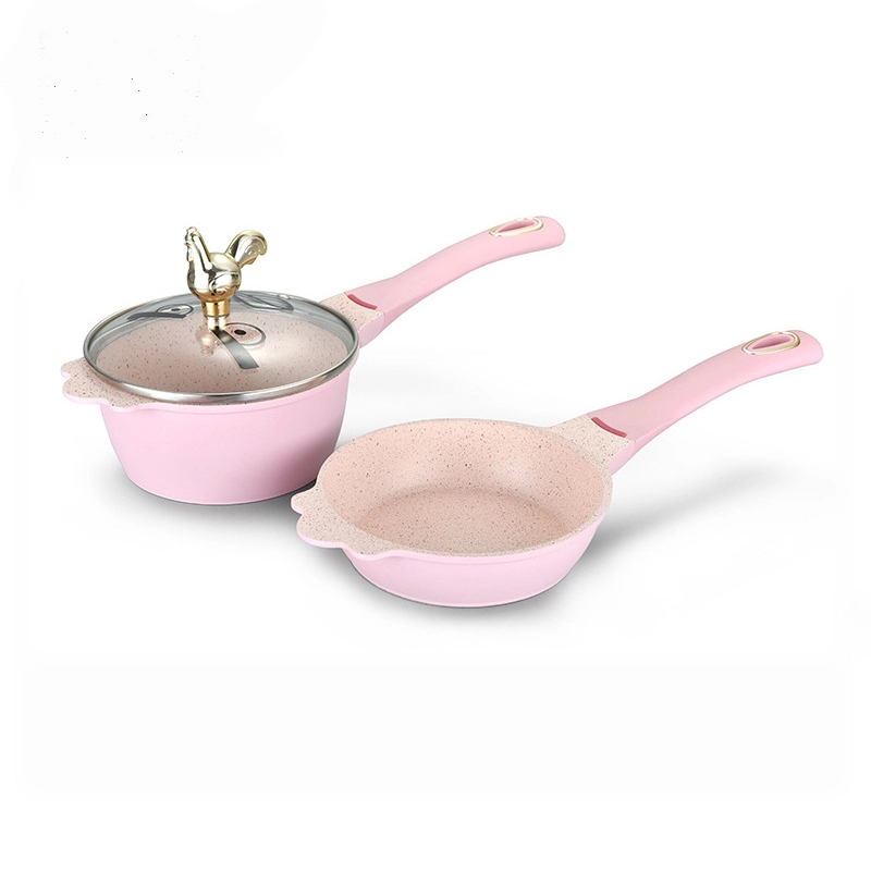 Aluminum Cook Pot and Frying Pan Baby Food Cooking Set for Infants with Steamer and Glass Lid 1