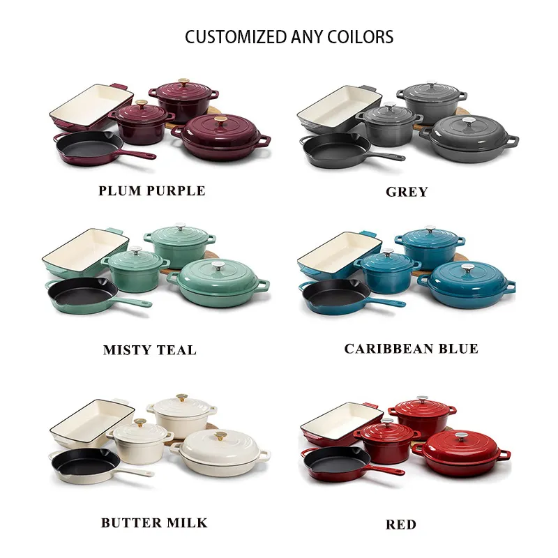Bulk Cast Iron Pots and Pans Set Price 9