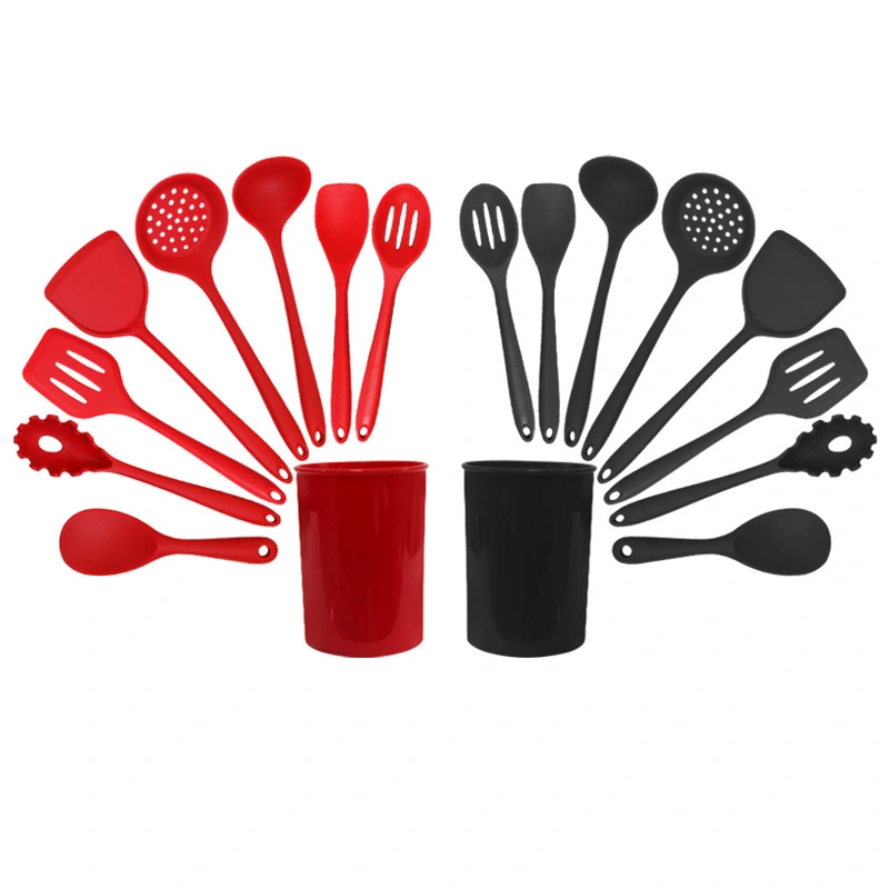 Utensils Set Of Silica Gel Kitchen Utensil Set With Storage Bucket 1