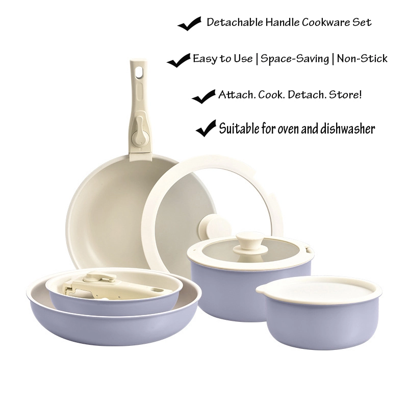 15-teiliges, zerlegbares Kochgeschirr-Set für Ofen und Spülmaschine, mit platzsparendem, stapelbarem Design 1