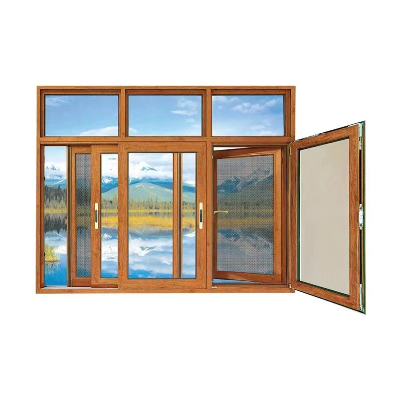 Ventanas de madera revestida residencial de estilo americano 1