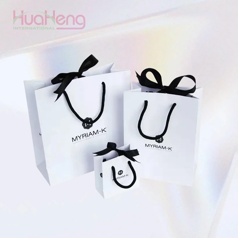 Sac en papier blanc classique Hua Heng – Emballage économique, durable et élégant 1