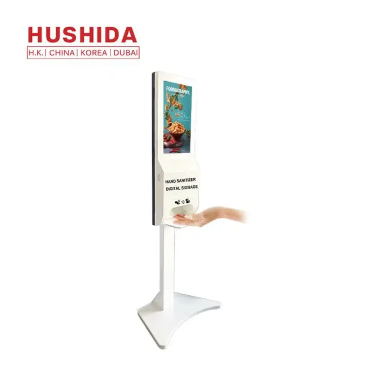 Distribuidor vertical de desinfetante para mãos com tela LCD 1