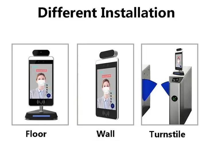 Digital Contactless Face Recognition Thermometer Terminal 8 Inch 1