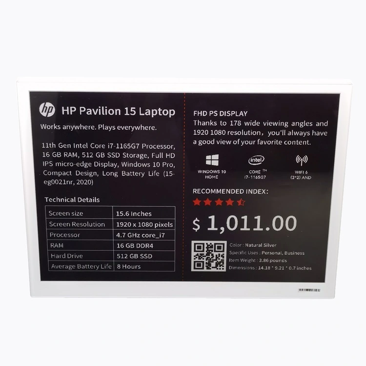 Destaque etiqueta de preço de prateleira digital grande de 13,3 polegadas para lojas de varejo 1